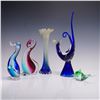 Image 3 : 5pc Group of Colorful Art Glass Sculptures