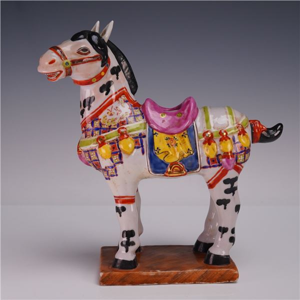 Chinese Hand Painted Porcelain Horse Figurine