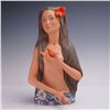 Image 1 : Laszlo Ispanky Porcelain Bust Woman with Hibiscus Flower