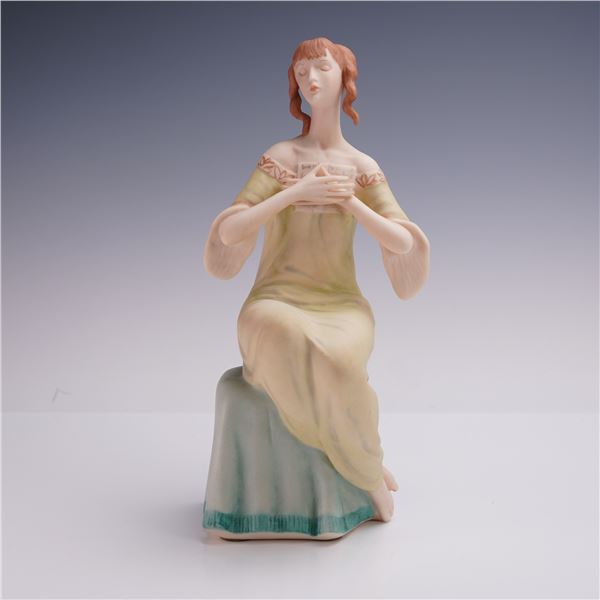 Laszlo Ispanky Porcelain Figurine Woman in Green Dress