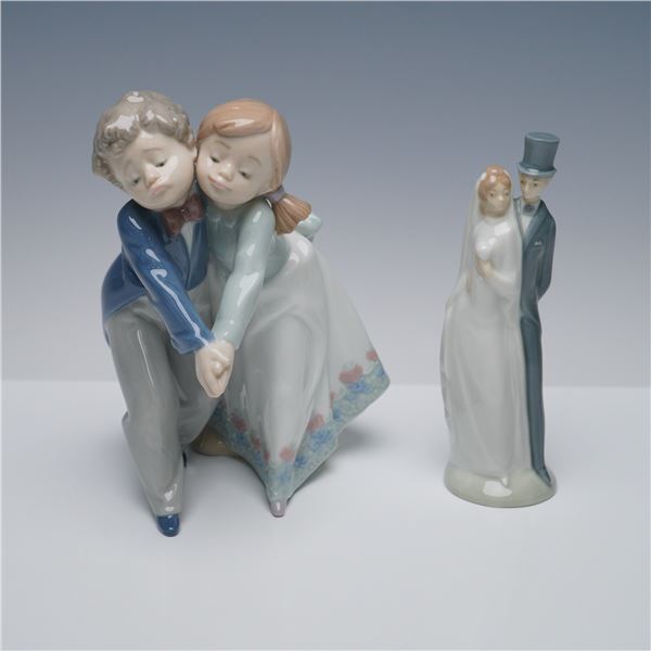 2pc Lladro and Nao by Lladro Porcelain Figurines, Couples