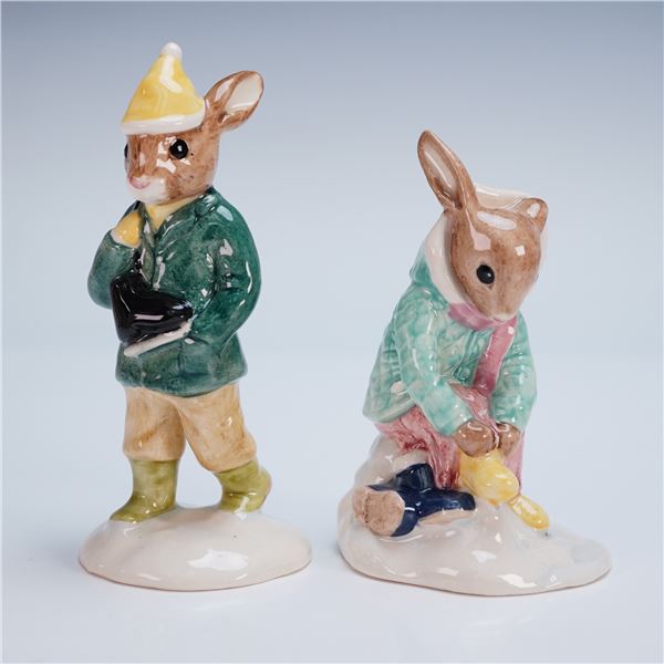 Royal Doulton Bunnykins, Boy Skater DB152 and Girl Skater DB153