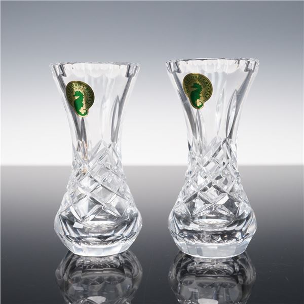 Pair of Waterford Crystal Posy Vases, Lismore