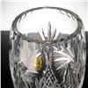 Image 6 : Polish Hand Cut Lead Crystal Vase with Starburst Medallion and Fan Panels
