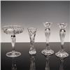 Image 2 : 4pc Cut Glass Compote, Vase, and Pair of Candleholders