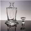 Image 4 : Bohemia Czech Lead Crystal Decanter with Twisted Base and Etched Design