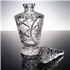 Image 4 : Bohemian Crystal Decanter w/Stopper, Radiating Pinwheel & Crosshatch Motifs