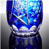 Image 2 : Cut to Clear Cobalt Crystal Decanter with Stopper