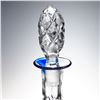 Image 3 : Cut to Clear Cobalt Crystal Decanter with Stopper
