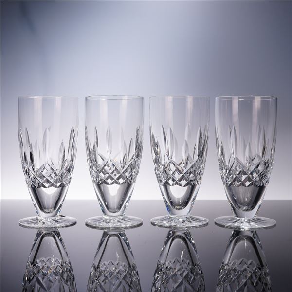 4pc Waterford Crystal Iced Tea Glasses, Lismore