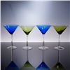 Image 1 : Set of 4 Hand-Blown Martini Glasses