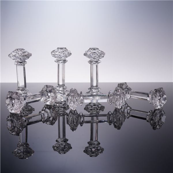 6pc Set of Cut Glass Knife Rests