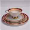 Image 4 : 9pc Assorted German Porcelain Gilt Trio Sets: Teacup, Saucer & Dessert Plt