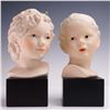 Image 1 : 2pc Cybis Porcelain Busts of Children Mounted on Bases