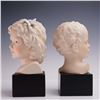 Image 2 : 2pc Cybis Porcelain Busts of Children Mounted on Bases