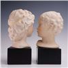 Image 4 : 2pc Cybis Porcelain Busts of Children Mounted on Bases