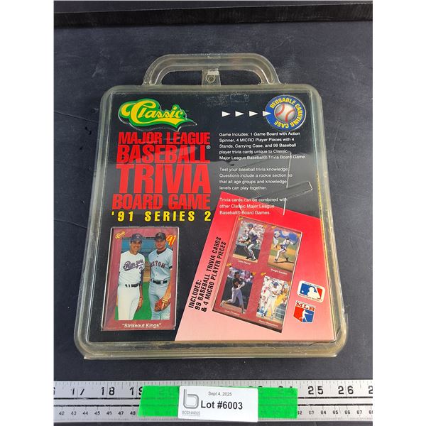 '91 Series 2 Major League Baseball Trivia Board Game - Sealed
