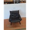 Image 1 : *Wood Framed Leather Cushioned Chair - As Is CANNOT SHIP
