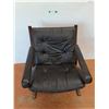 Image 2 : *Wood Framed Leather Cushioned Chair - As Is CANNOT SHIP