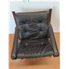 Image 2 : *Wood Framed Leather Cushioned Chair - As Is CANNOT SHIP