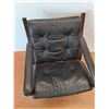 Image 2 : *Wood Framed Leather Cushioned Chair - As Is CANNOT SHIP