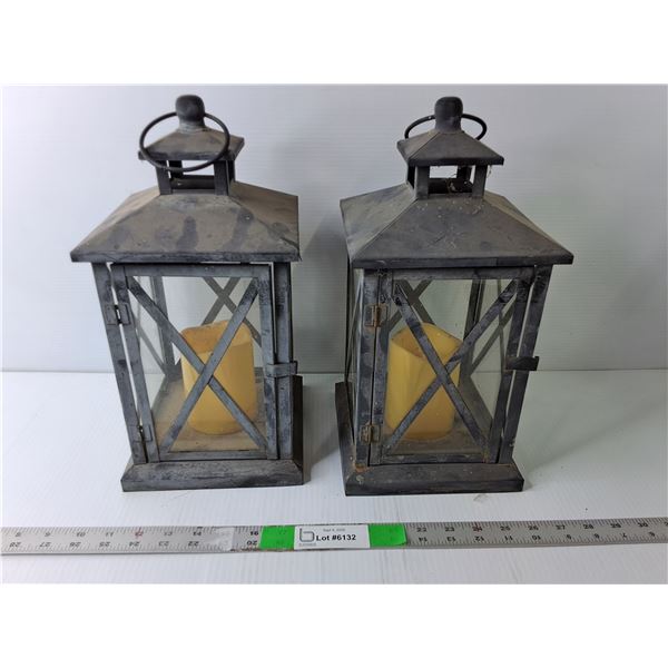 (2) Outdoor Lanterns Battery Powered -  PICK UP
