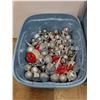 Image 2 : **(3) Rubbermaid Totes - One Contains Christmas Tree Ornaments -- CANNOT SHIP
