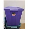 Image 3 : **(3) Rubbermaid Totes - One Contains Christmas Tree Ornaments -- CANNOT SHIP
