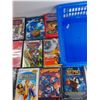 Image 3 : Plastic Bin, Belt Buckle, Assorted Movies - As Is