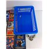 Image 4 : Plastic Bin, Belt Buckle, Assorted Movies - As Is