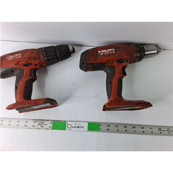 (2) Hilti Electric Battery Drills No Battery UNTESTED AS IS