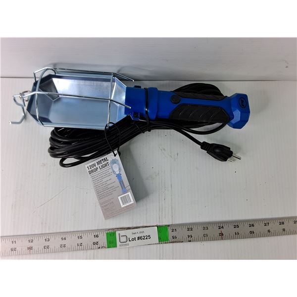 Blue 120V Work Light With Built In Plug In Corded UNTESTED AS IS