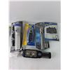 Image 2 : Misc Utility Lot - Misc Lights, Spinning Wire Brush, Leather Button Pouches, Other