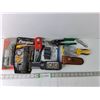 Image 1 : Misc Utility Lot - (4) Misc Lights, Carbon Steel Clippers, Razor Mini Knife, Mini Shears
