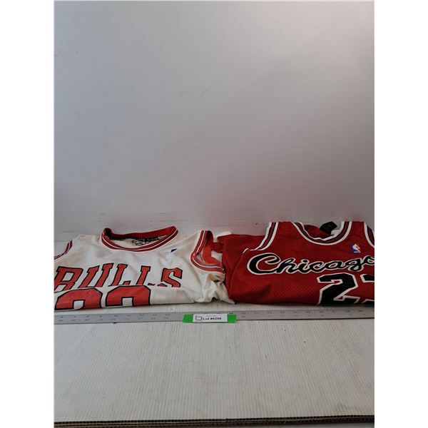 White Chicago Bulls Jersey(Size L) & Red Chicago Bulls Jersey(Size S)