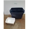 Image 1 : **(2) Plastic Storage Totes - 21" x 15" x 16", Cannot Ship