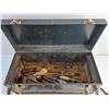 Image 2 : Vintage Eaton Tecomaster Tool Box, Tin Shears, Box Cutters, Wire Cutters, Pliers, Hole Punch, Misc