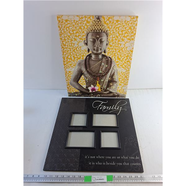 Family Photo Frame 18" x 18", Buddha Wall Art Print