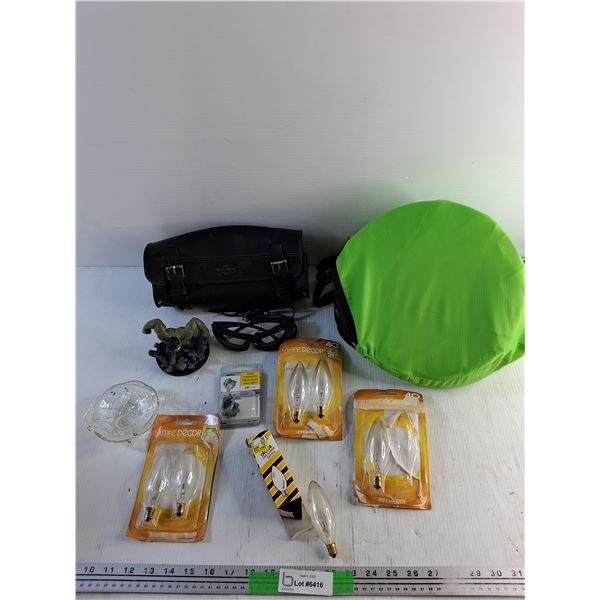 Harley Davidson Bag, Light Bulbs, Hulk Figure, Cable Connectors, Misc