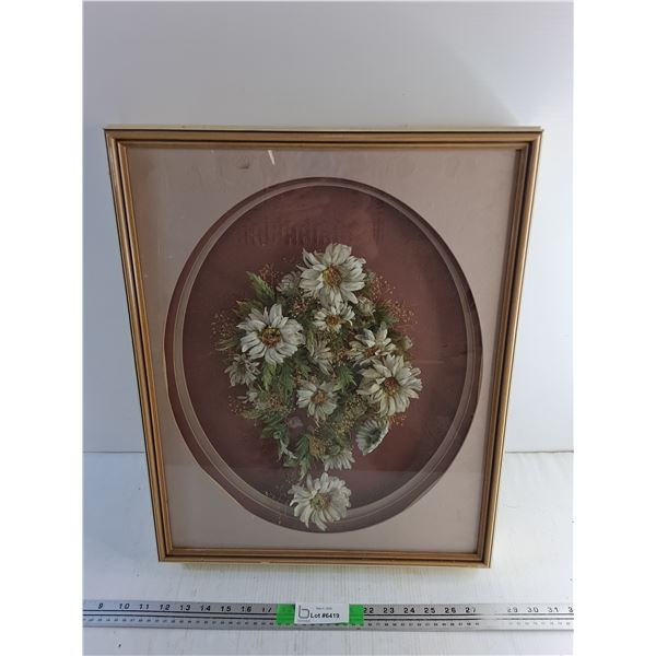 Framed Floral Wall Art 21" x 17"