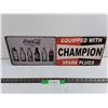 Image 1 : (2) 12x8″ Coca Cola and Champion Metal Signs
