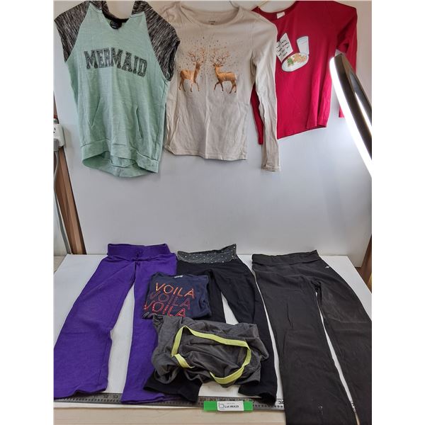 (8) Various Kids Clothes, Pants up to Kids L, (3) Medium Shirts, Misc