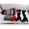 Image 1 : 47″ Knitted Blanket, 30″ Knitted Blanket, Size 9 Heeled Knee High Boots