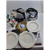 Image 2 : Lot of Acrylic Paint, Electric Teapot, (4) Plates Syracuse Plates -  PICK UP
