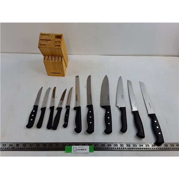 (11) Various Knives, Faberware, Everyday Essentials, Misc, Knife Holder