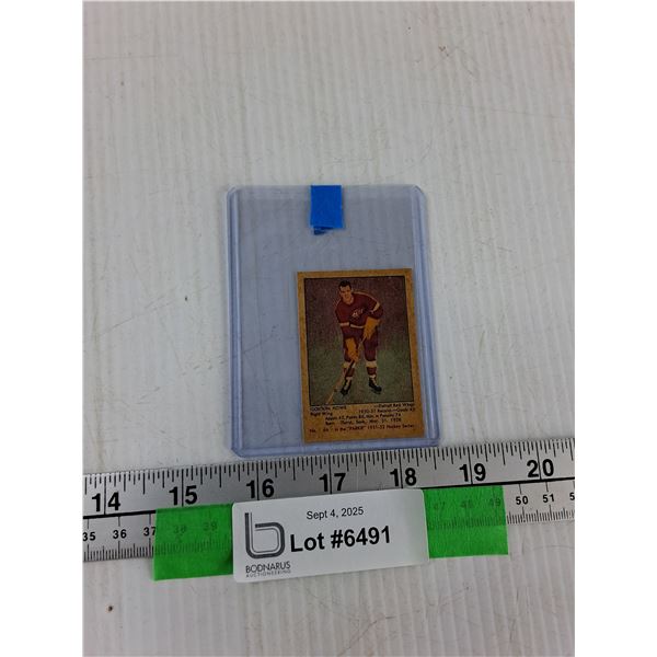 Vintage Gordie Howe Hockey Card - As Is CANNOT AUTHENTICATE