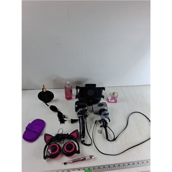 (3) Perfume Bottles, Headphones, Nail Drill, Misc - As Is