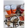Image 2 : (3) Rubbermaid Bottles, (2) Fire Alarms, (2) Flashlights, Misc - As Is