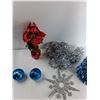 Image 2 : (2) Christmas Ball Ornaments, Christmas Flowers, Christmas Star, Misc - As Is