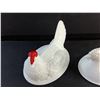 Image 2 : (2) Milk Glass Hens (No Bottoms)